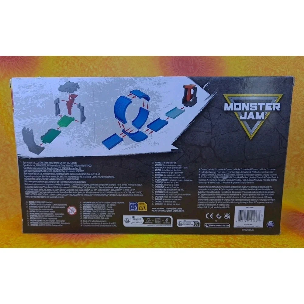 Monster Jam Megalodon ThunderROARus Launcher Playset 2‎ Trucks Track Spin Master